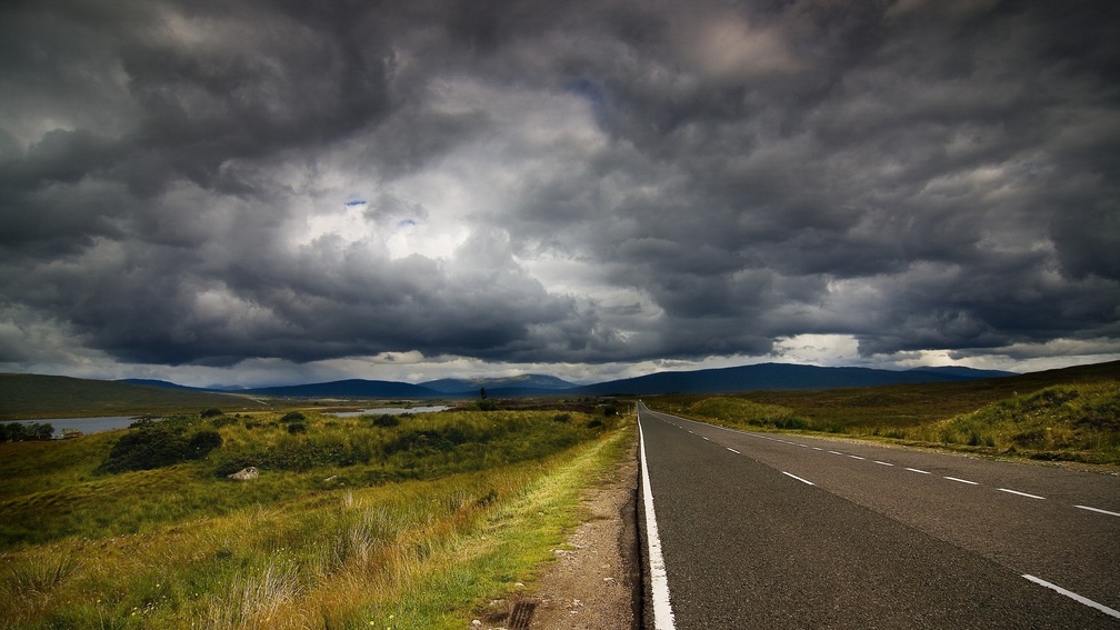 road under overcast sky