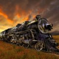 beautiful steam train art