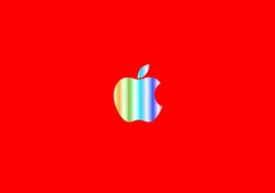 Apple on red