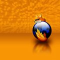 Firefox in orange background