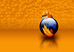 Firefox in orange background