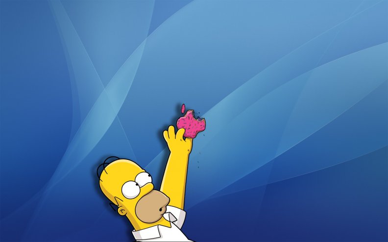 Homer Eats Apple Donut