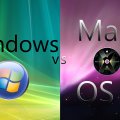 Windows vs. Mac wallpaper with generic orb
