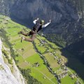 base jumping in amazing valley in switzerland