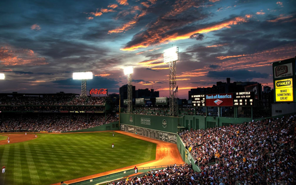 iconic fenway park in boston at twilight hdr