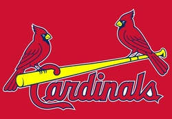 St Louis Cardinals 2 Birds on Bat