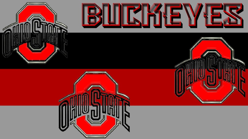 BUCKEYES, 3 RED BLOCK O's OHIO STATE