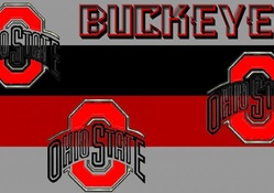 BUCKEYES, 3 RED BLOCK O's OHIO STATE