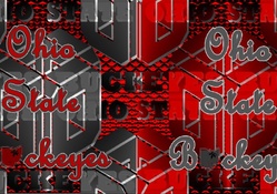 3D BLOCK O's GRAY &amp; RED