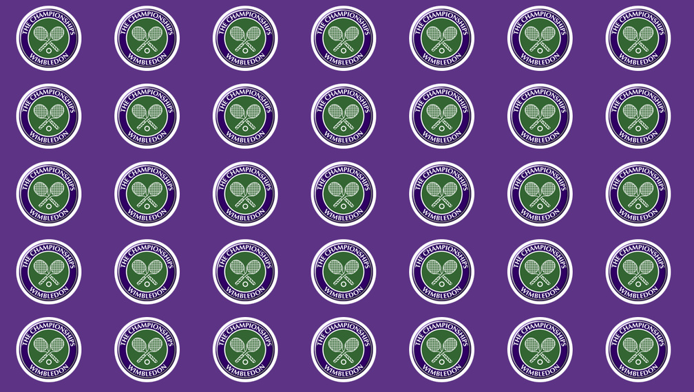 wimbledon purple n green logo tiled