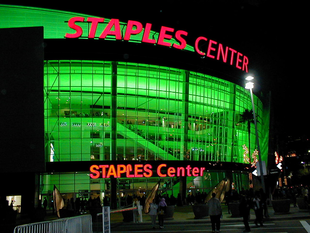 Los Angeles_ Staples Center (Green Lighting)