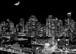 moon over vancouver hdr