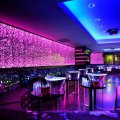 wonderful neon lights in a night club lounge