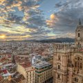 sunset over a magnificent city in spain hdr