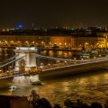 Szechenyi Chain Bridge in Budapest Hungry at Night