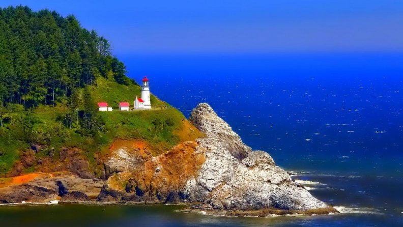 lighthouse on a coastal cliff