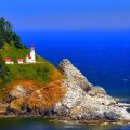 lighthouse on a coastal cliff