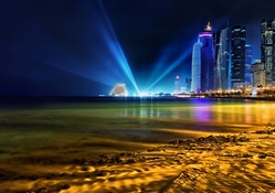 amazing seaside cityscape of doha hdr