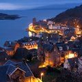 Coast of Scotland at Night