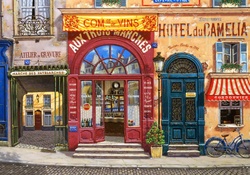 cafes in France vintage retro