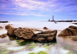 lighthouse on a rocky shore