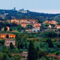 mountainside town in tuscany