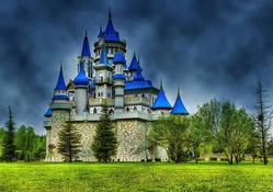 Castle with blue roofs