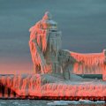 Sunset on Frozen Lighthouse