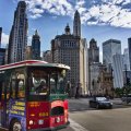 chicago tourist trolly bus hdr
