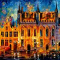 Painting of a building in Bruges, Belgium