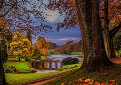 lovely bridge in a serene park scene