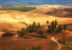 farms in a tuscan landscape