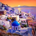 Lovely painting of Santorini in Greece