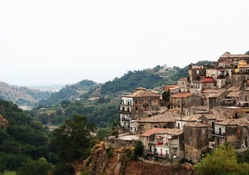 hillside town of grotteria in italy