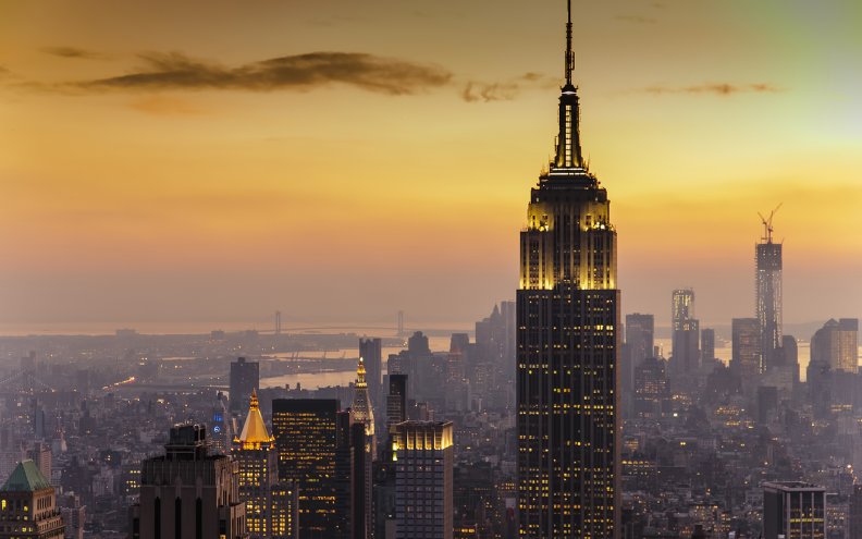 dawn over new york city