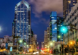 downtown san diego at night hdr