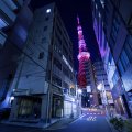 tokyo tower from a side street