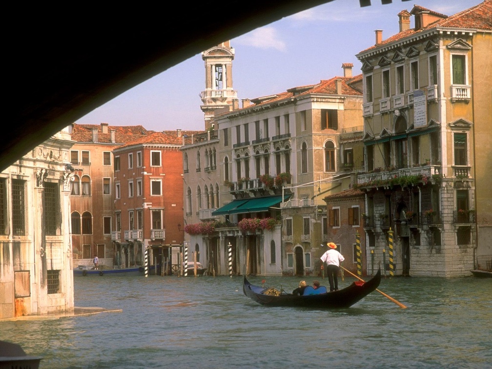 View of Venice from under Bridge