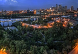 lovely panoramic view of minneapolis in evening
