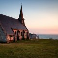 beautiful church on normandy france coast