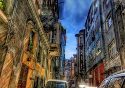 side street in istanbul hdr