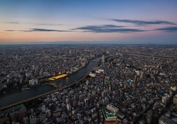 gorgeous panoramic view of tokyo at dusk
