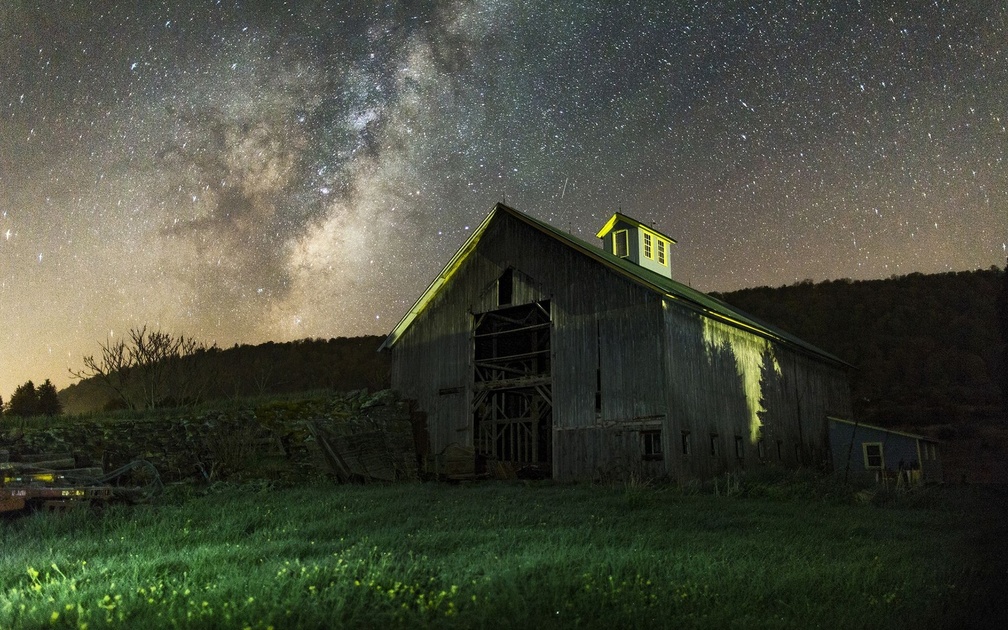 Old Barn Under Night Sky
