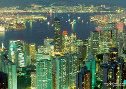 Hong Kong Harbor at Night