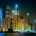dubai skyscrapers in lights
