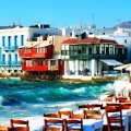 restaurant in a seaside greek town