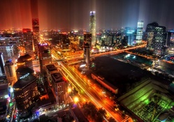 beijing skyscrapers at night hdr