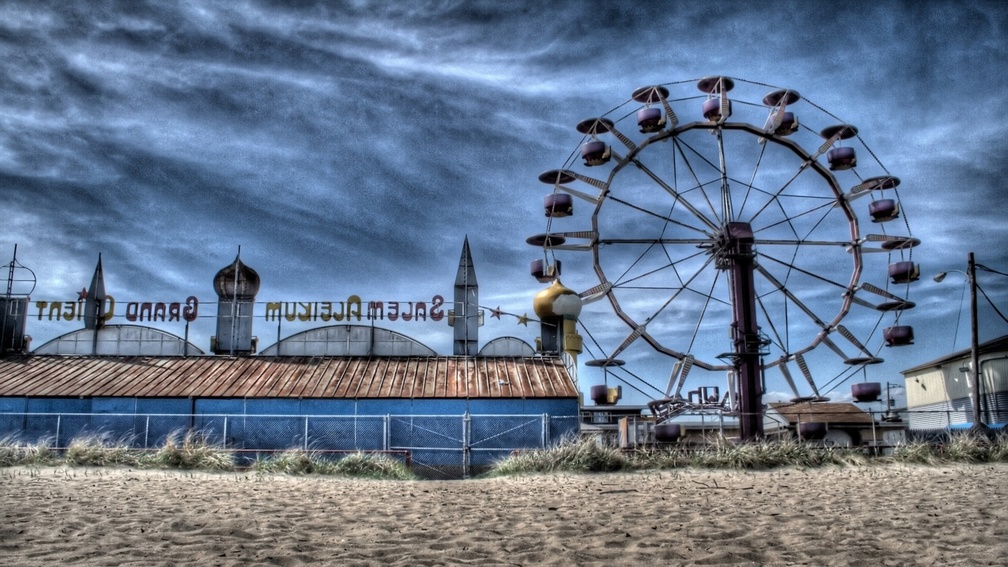 amusement park on the beach hdr