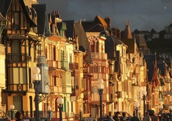 sunshine on lovely city row houses