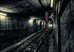 dark subway tunnel hdr